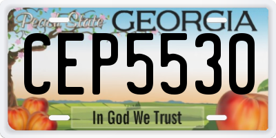 GA license plate CEP5530