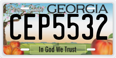 GA license plate CEP5532