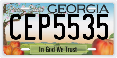 GA license plate CEP5535