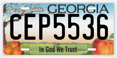GA license plate CEP5536