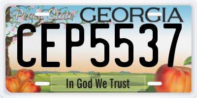 GA license plate CEP5537