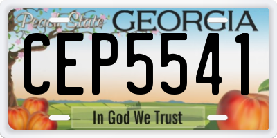 GA license plate CEP5541