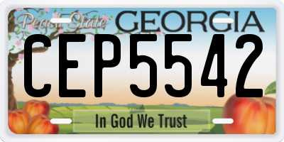 GA license plate CEP5542