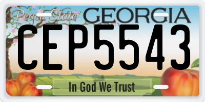 GA license plate CEP5543