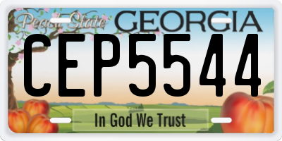 GA license plate CEP5544