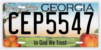 GA license plate CEP5547
