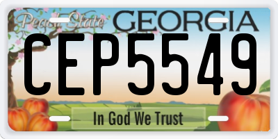 GA license plate CEP5549
