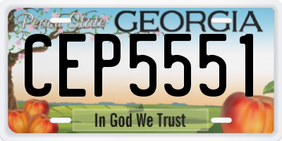 GA license plate CEP5551