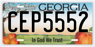 GA license plate CEP5552