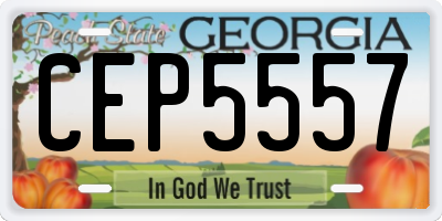 GA license plate CEP5557