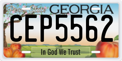 GA license plate CEP5562
