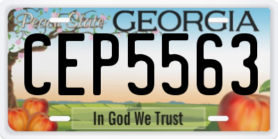 GA license plate CEP5563