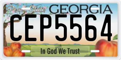 GA license plate CEP5564