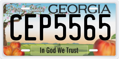 GA license plate CEP5565