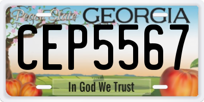 GA license plate CEP5567