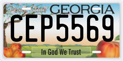 GA license plate CEP5569