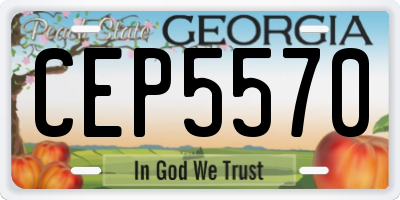 GA license plate CEP5570
