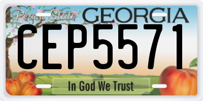 GA license plate CEP5571