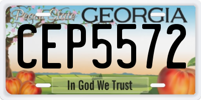 GA license plate CEP5572