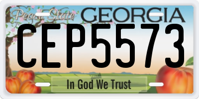 GA license plate CEP5573