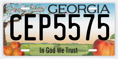 GA license plate CEP5575