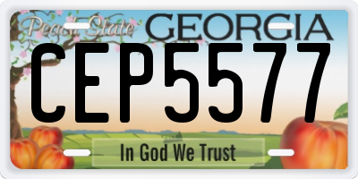 GA license plate CEP5577