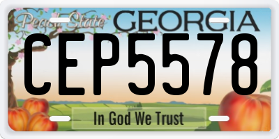 GA license plate CEP5578