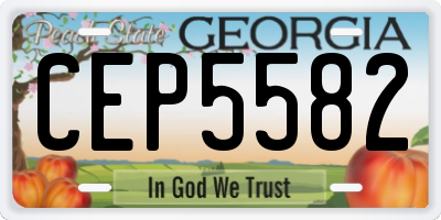 GA license plate CEP5582