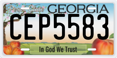 GA license plate CEP5583