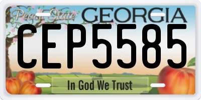 GA license plate CEP5585