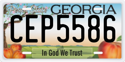 GA license plate CEP5586