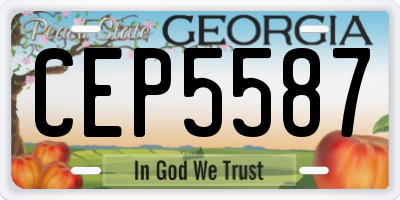 GA license plate CEP5587