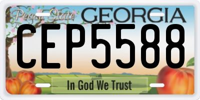 GA license plate CEP5588