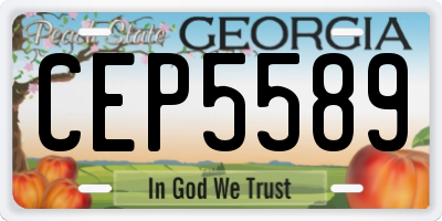 GA license plate CEP5589