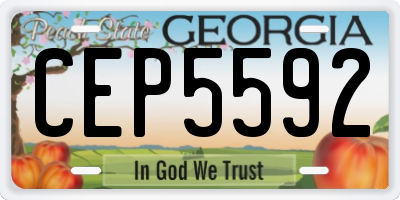 GA license plate CEP5592