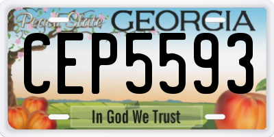 GA license plate CEP5593