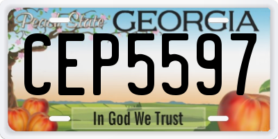 GA license plate CEP5597