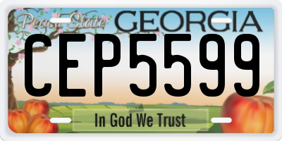 GA license plate CEP5599