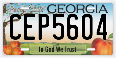 GA license plate CEP5604