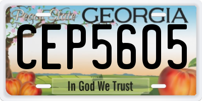 GA license plate CEP5605