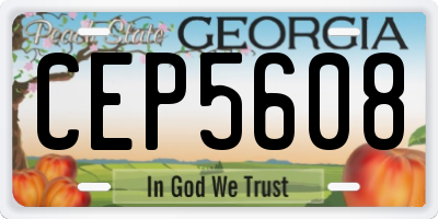GA license plate CEP5608