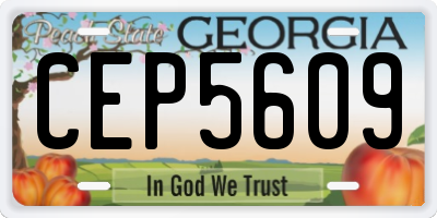 GA license plate CEP5609