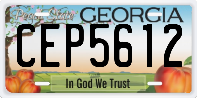 GA license plate CEP5612
