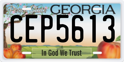 GA license plate CEP5613