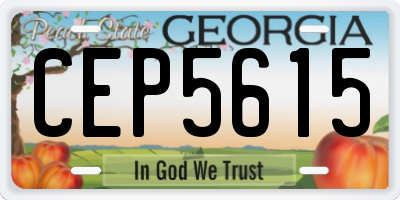 GA license plate CEP5615