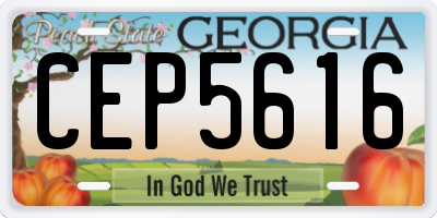 GA license plate CEP5616