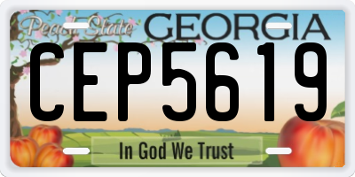GA license plate CEP5619