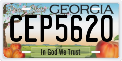 GA license plate CEP5620