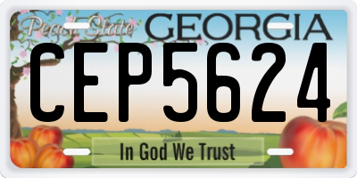 GA license plate CEP5624