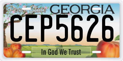 GA license plate CEP5626